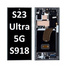 Samsung Galaxy SM-S918 (S23 Ultra 5G) OLED and Touch screen with frame (Original Service Pack) [Phantom Black] GH82-30465A/30466A